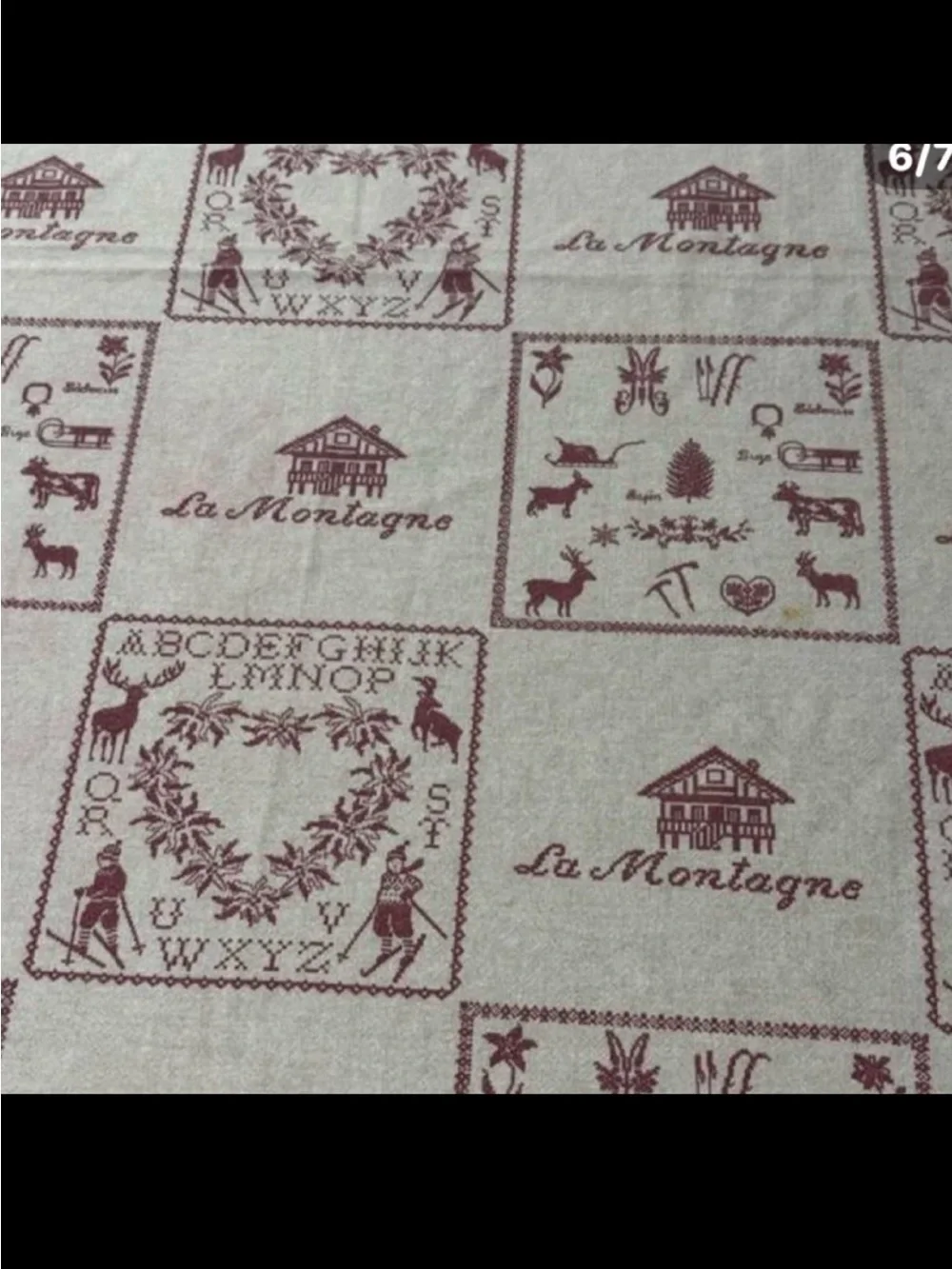Vintage Linen Holiday Tablecloth Or Coverlet
